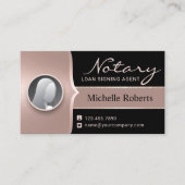 Carte De Visite Agent de signature de notaire Rose moderne Gold Ph (Devant)