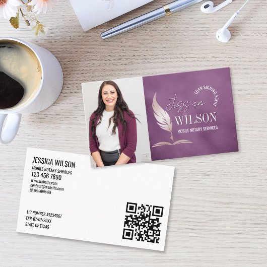 Carte De Visite Agent de signature de prêt avec code QR moderne et