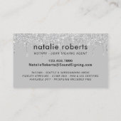 Carte De Visite Agent de signature de prêt de notaire Dérive d'arg (Dos)