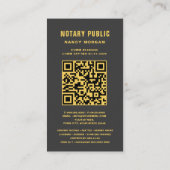 Carte De Visite Agent de signature de prêt de notaire public Code (Dos)