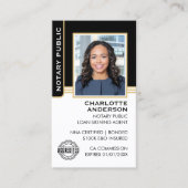 Carte De Visite Agent de signature de prêt de notaire public Photo (Devant)