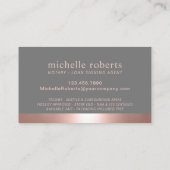 Carte De Visite Agent de signature de prêt de script notaire Rose  (Dos)