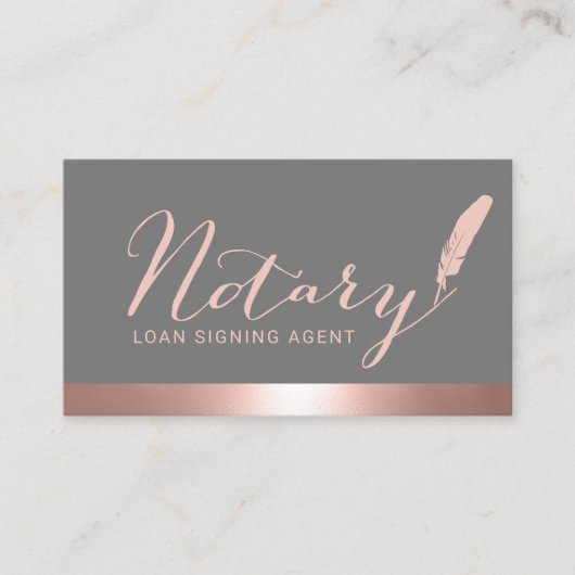 Carte De Visite Agent de signature de prêt de script notaire Rose  (Devant)