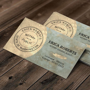 Carte De Visite Agent de signature de prêt de timbre notaire Bronz