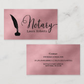 Carte De Visite Agent de signature de prêt d'or Rose moderne (Devant / Derrière)