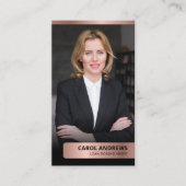 Carte De Visite Agent de signature de prêt d'or Rose moderne Notai (Devant)