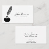 Carte De Visite Agent de signature de prêt noir et blanc minimalis (Devant / Derrière)