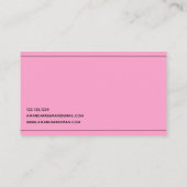 Carte De Visite Agent de signature de prêt noir et rose minimalist (Dos)