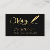 Carte De Visite Agent de signature de prêt noir or noir photo code (Devant)