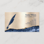 Carte De Visite Agent de signature de prêt notaire Agate bleu mari (Dos)