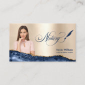 Carte De Visite Agent de signature de prêt notaire Agate bleu mari (Devant)