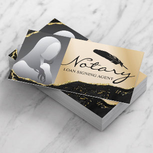 Carte De Visite Agent de signature de prêt notaire Agate d'or mode