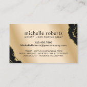 Carte De Visite Agent de signature de prêt notaire Agate d'or mode (Dos)