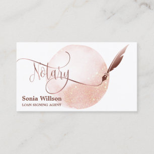 Carte De Visite Agent de signature de prêt notaire Agate d'or Rose