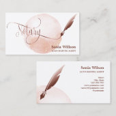 Carte De Visite Agent de signature de prêt notaire Agate d'or Rose (Devant / Derrière)