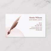 Carte De Visite Agent de signature de prêt notaire Agate d'or Rose (Dos)