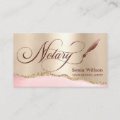 Carte De Visite Agent de signature de prêt notaire Agate d'or Rose (Devant)