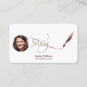 Carte De Visite Agent de signature de prêt notaire Agate d'or Rose