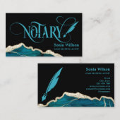 Carte De Visite Agent de signature de prêt notaire Agate Turquoise (Devant / Derrière)