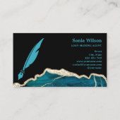 Carte De Visite Agent de signature de prêt notaire Agate Turquoise (Dos)