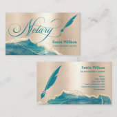 Carte De Visite Agent de signature de prêt notaire Agate Turquoise (Devant / Derrière)