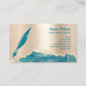 Carte De Visite Agent de signature de prêt notaire Agate Turquoise (Dos)