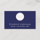 Carte De Visite Agent de signature de prêt notaire bleu marine pho (Devant)