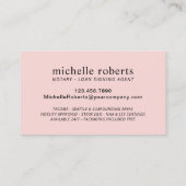Carte De Visite Agent de signature de prêt notaire Blush Rose Gold (Dos)