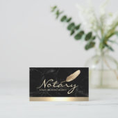 Carte De Visite Agent de signature de prêt notaire Bordure d'or Ma (Debout devant)