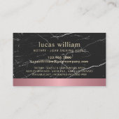 Carte De Visite Agent de signature de prêt notaire Bordure d'or Ma (Dos)