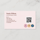 Carte De Visite Agent de signature de prêt notaire Code QR moderne (Dos)