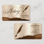 Carte De Visite Agent de signature de prêt notaire Cuivre moderne  (Devant / Derrière)