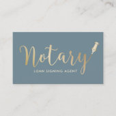 Carte De Visite Agent de signature de prêt notaire Dusty Blue & Go (Devant)