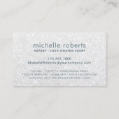 Carte De Visite Agent de signature de prêt notaire Dusty Blue Silv (Dos)