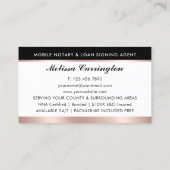 Carte De Visite Agent de signature de prêt notaire élégant Rose Go (Dos)