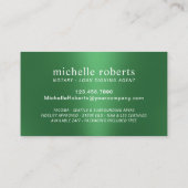 Carte De Visite Agent de signature de prêt notaire Foil vert moder (Dos)