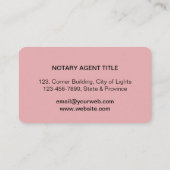 Carte De Visite Agent de signature de prêt notaire Logo de Nib Ros (Dos)