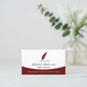 Carte De Visite Agent de signature de prêt notaire Logo Quill pers (Debout devant)