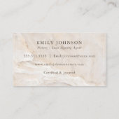 Carte De Visite Agent de signature de prêt notaire Marbre beige (Dos)