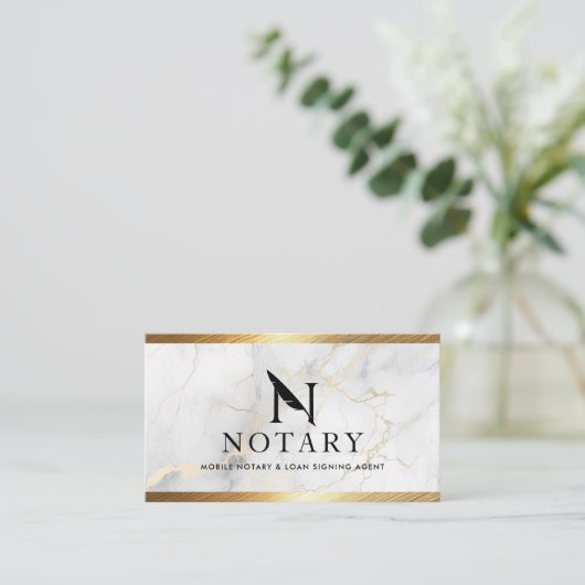 Carte De Visite Agent de signature de prêt notaire Marbre bordure (Debout devant)