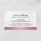 Carte De Visite Agent de signature de prêt notaire Marbre Rose Gol (Dos)