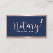 Carte De Visite Agent de signature de prêt notaire Marine moderne  (Devant)