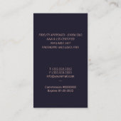 Carte De Visite Agent de signature de prêt notaire Marine & Pink Q (Dos)