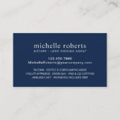 Carte De Visite Agent de signature de prêt notaire Marine & Silver (Dos)