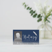 Carte De Visite Agent de signature de prêt notaire Marine & Silver (Debout devant)