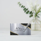 Carte De Visite Agent de signature de prêt notaire mobile Lux Blac (Debout devant)