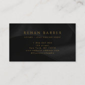 Carte De Visite Agent de signature de prêt notaire mobile Noir & O (Dos)