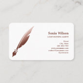 Carte De Visite Agent de signature de prêt notaire Moderne Ajouter (Dos)