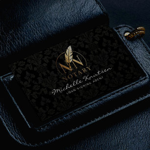 Carte De Visite Agent de signature de prêt notaire moderne Black G