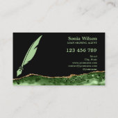 Carte De Visite Agent de signature de prêt notaire Moderne Emerald (Dos)
